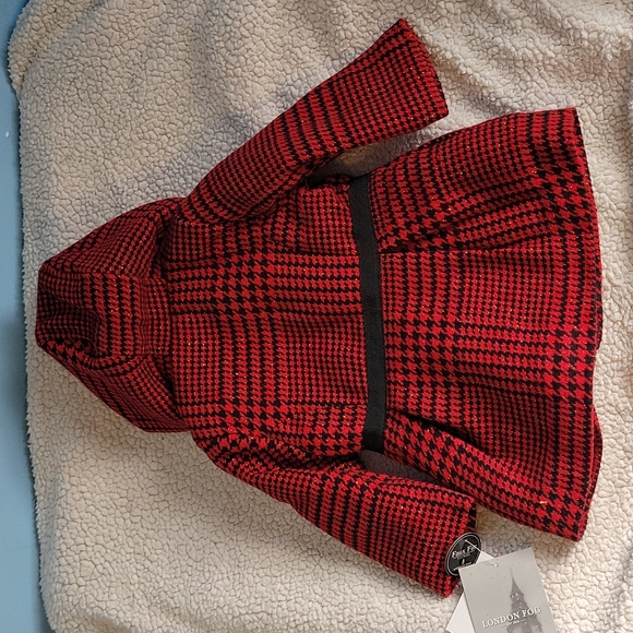 NWT London Fog Plaid Girl's Coat Size 12M - Picture 9 of 10